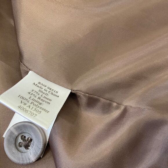 NWT Coldwater Creek classic linen blend Floral Blazer jacket women’s 10 Brown - Picture 13 of 13